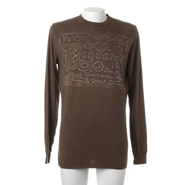Long Sleeve Shirt in Brown, Cotton, Dsquared