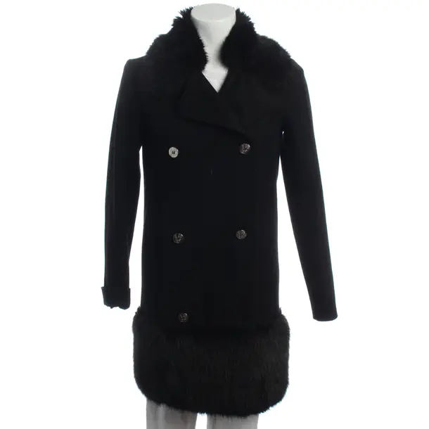 Mid-Season Coat in Black, Modacrylic, Versace Jeans Couture