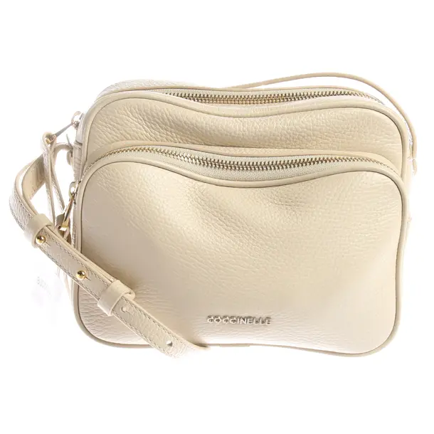 Shoulder Bag in White, Leather, Coccinelle