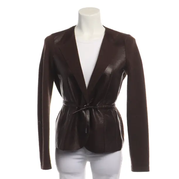 Blazer in Braun, Leder, Giorgio Armani