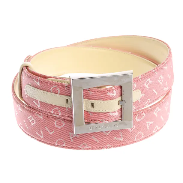 Gürtel in Rosa, Leder, Bulgari