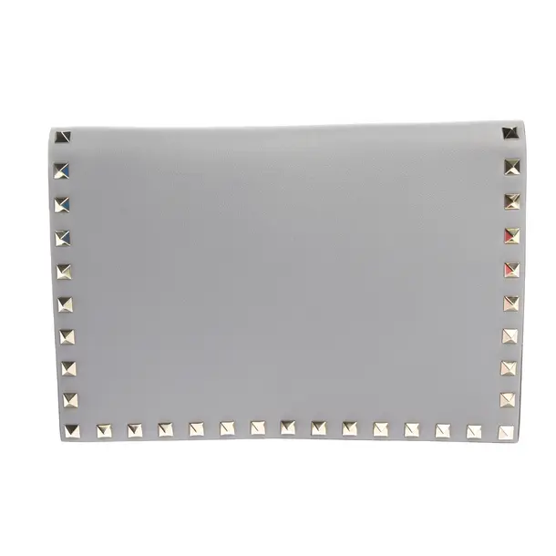 Clutch Bag in Gray, Leather, Valentino