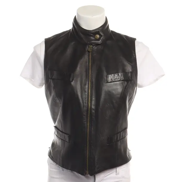 Weste in Schwarz, Leder, Polo Ralph Lauren