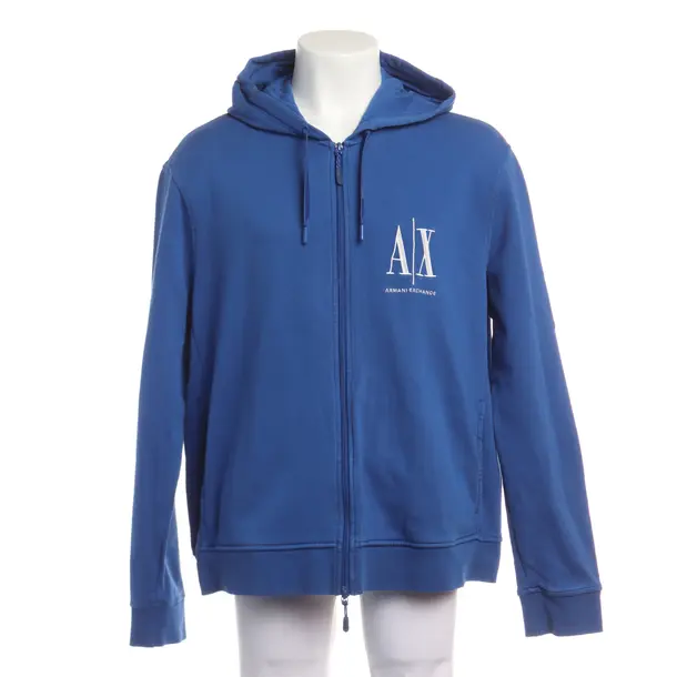 Zip-Up Hoodie in Blue, Cotton, Armani Exchange