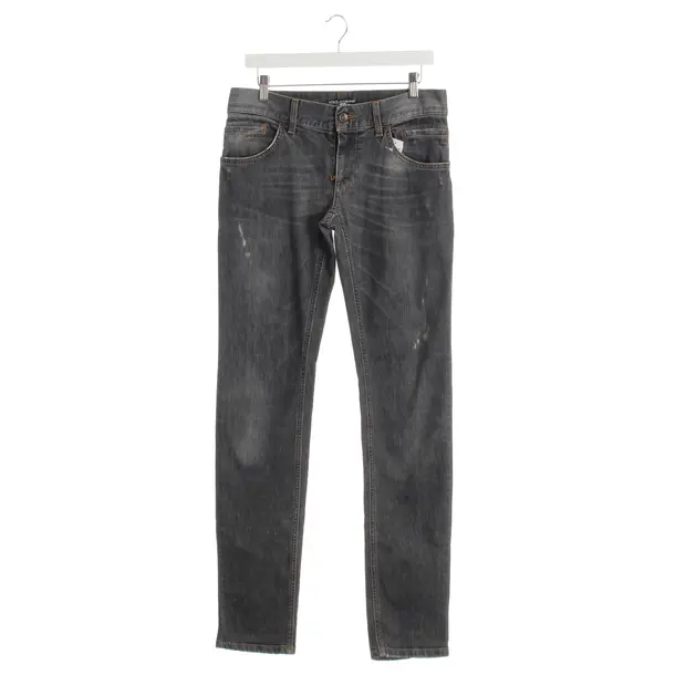 Jeans Straight Fit in Grau, Baumwolle, Dolce & Gabbana