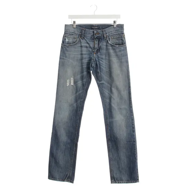 Jeans Straight Fit in Blau, Baumwolle, Dolce & Gabbana