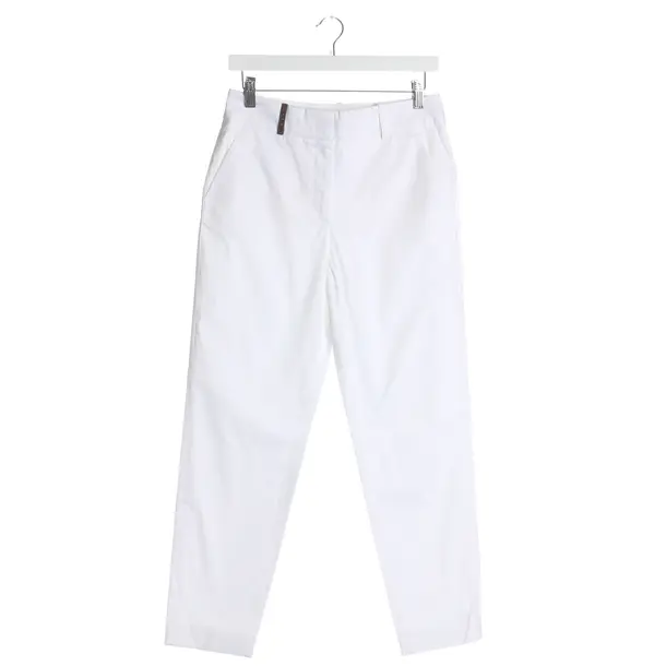 Pants in White, Cotton, Peserico