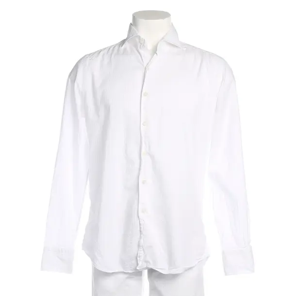 Shirt in White, Cotton, Finamore