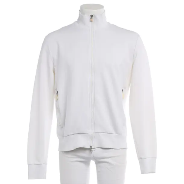 Zip-Up Hoodie in White, Cotton, Bikkembergs