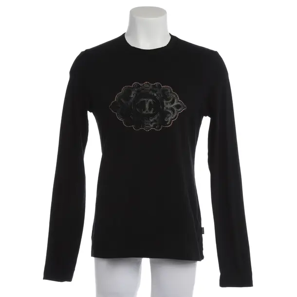 Longsleeve in Schwarz, Baumwolle, Roberto Cavalli