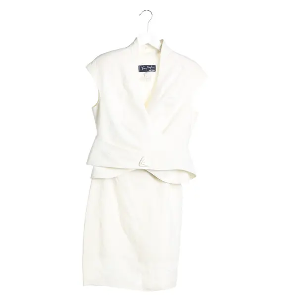 Skirt Suit in White, Linen, Thierry Mugler