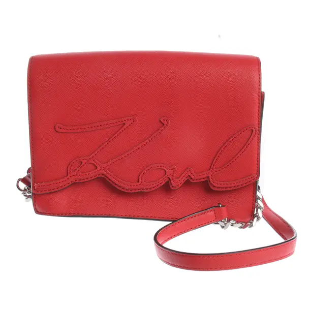 Shoulder Bag in Red, Leather, Karl Lagerfeld