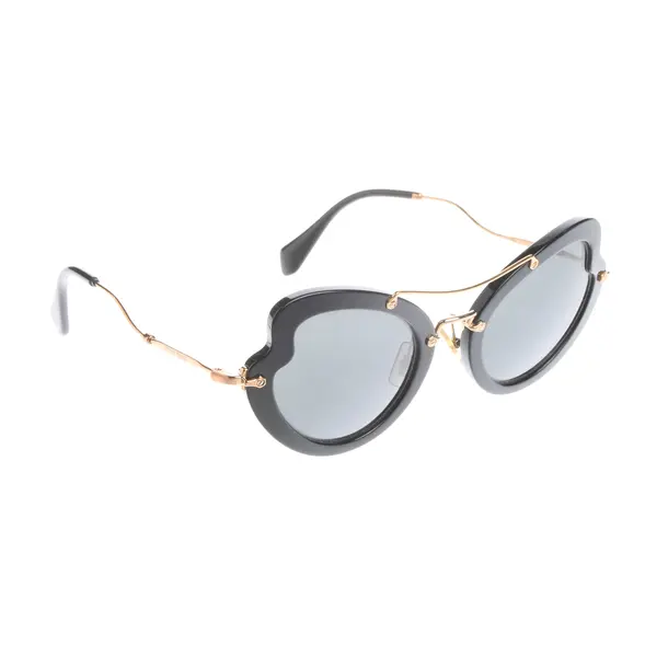Sonnenbrille in Schwarz, Kunststoff / Metall, Miu Miu