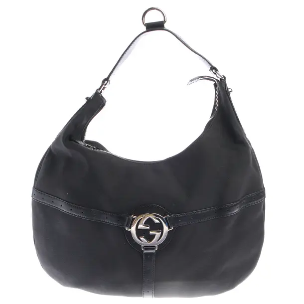 Schultertasche in Schwarz, Baumwolle, Gucci