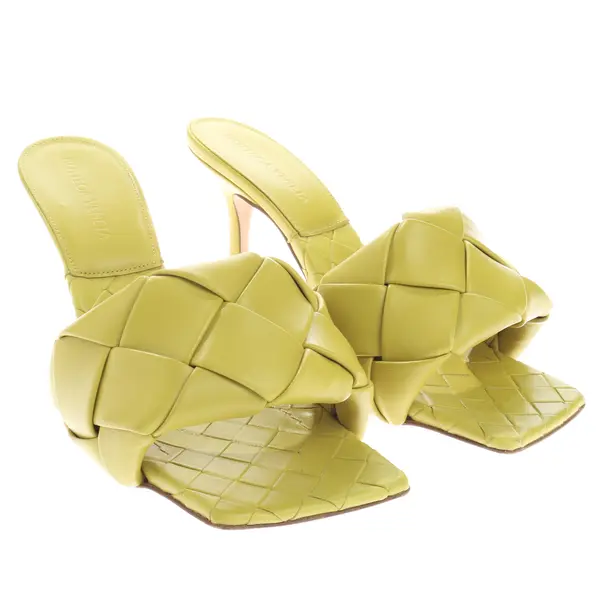 Heeled Sandals, in Light Green, Bottega Veneta