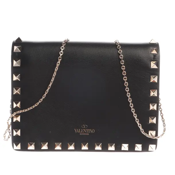 Abendtasche in Schwarz, Leder, Valentino