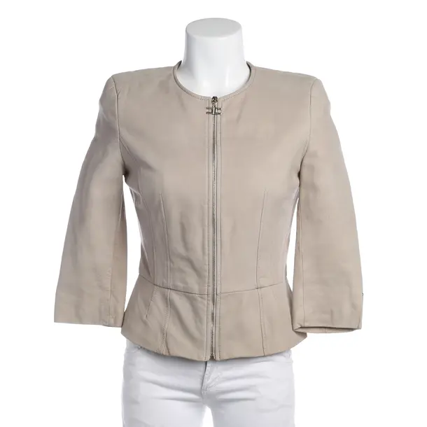 Lederjacke in Grau, Leder, Elisabetta Franchi