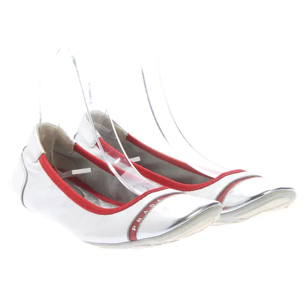 Ballet Flats in Metallic, , Prada Linea Rossa