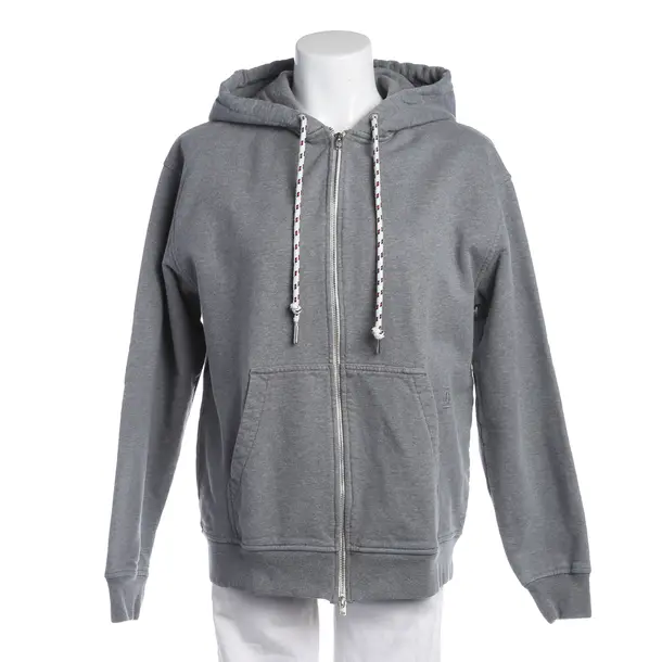Zip-up Hoodie, in Light Gray, Cotton, Closed