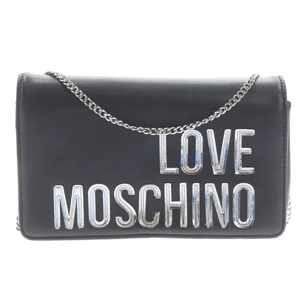 Cross Body Bag in Black, Leather, Love Moschino