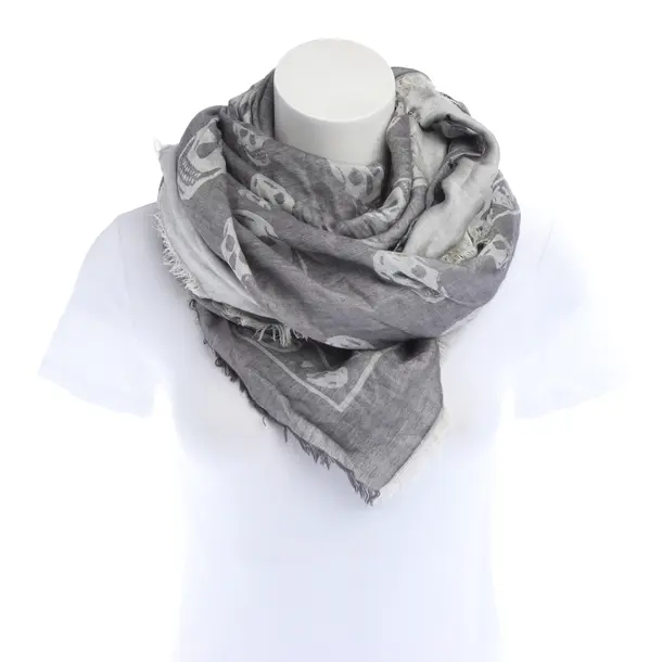 Tuch in Grau, Baumwolle, Alexander McQueen