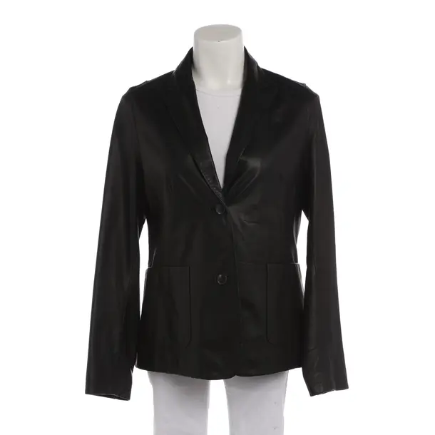 Giacca in pelle, in Nero, Pelle, Chiuso