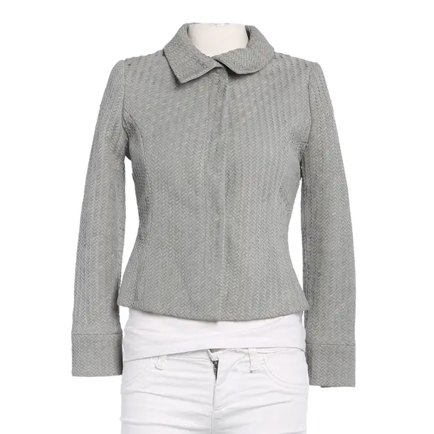 LeatherJacket, in Gray, Leather, Giorgio Armani