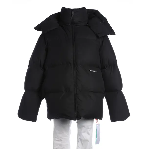 Winter Jacket in Black, Polyester, Off-White