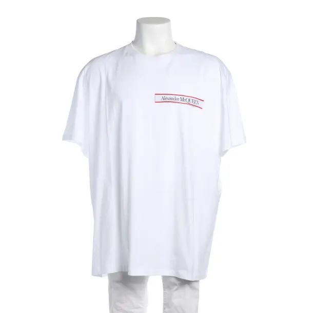 T-Shirt in Weiß, Baumwolle, Alexander McQueen