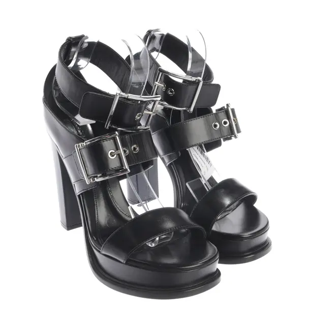 Heeled Sandals in Black, , Alexander McQueen
