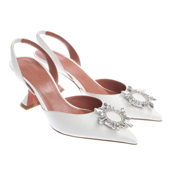 Slingbacks in White, , Amina Muaddi