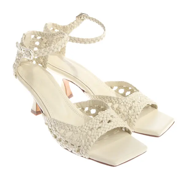 Heeled Sandals in White, , Souliers Martinez