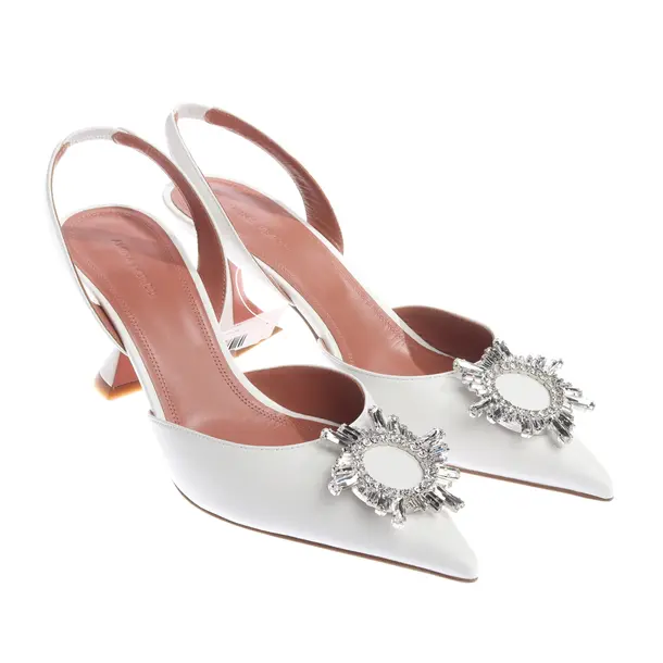 Slingbacks in White, , Amina Muaddi