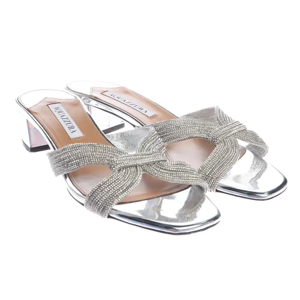 Heeled Sandals, in Silver, Aquazzura
