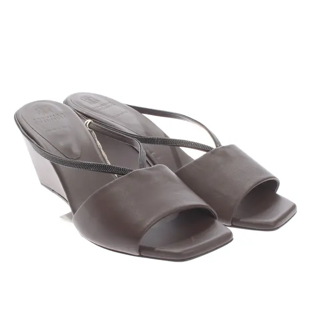 Wedges in Brown, , Brunello Cucinelli