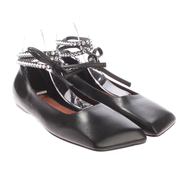 Flats, in Black, Amina Muaddi