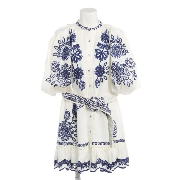 Dress, in White, Linen, Farm Rio