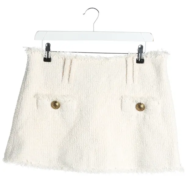 Skirt in White, Cotton, Balmain