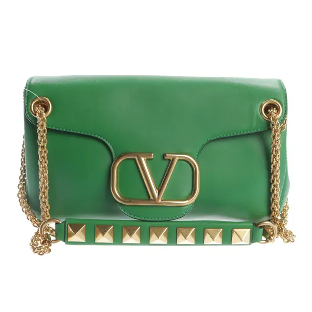 Shoulder Bag, in Green, Leather, Valentino