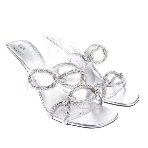 Heeled Sandals, in Silver, Valentino