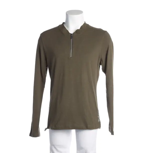 Long Sleeve Shirt, in Olive Green, Cotton, Alphatauri