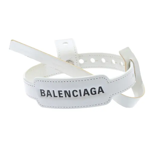 Armband, in Weiß, Leder, Balenciaga