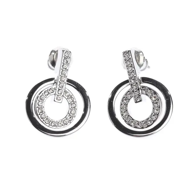 Earrings, in Silver, Metal (metallic, metallized), Swarovski