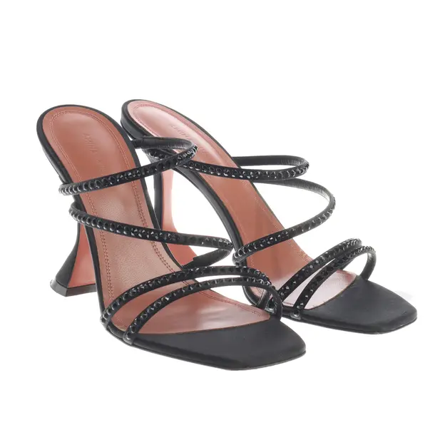 Heeled Sandals, in Black, Amina Muaddi
