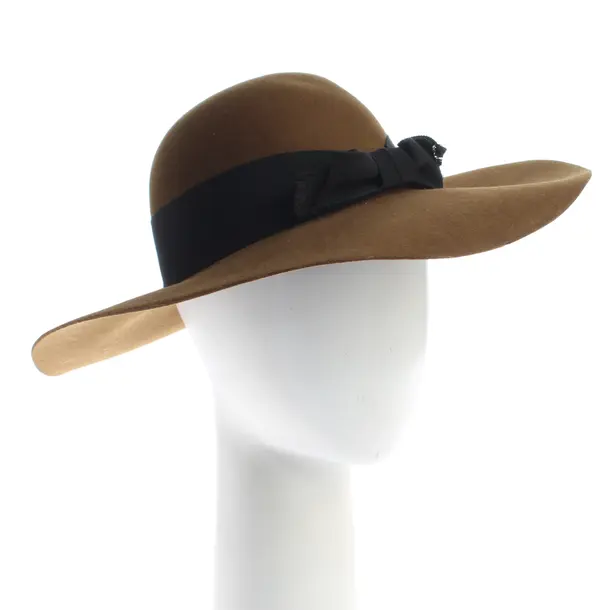 Hat, in Brown, Leather, Saint Laurent