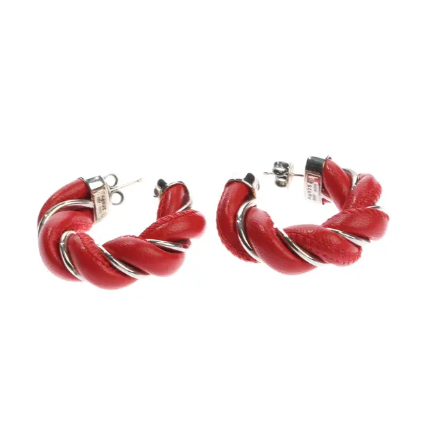 Earrings, in Red, 925 Sterling Silver, Bottega Veneta