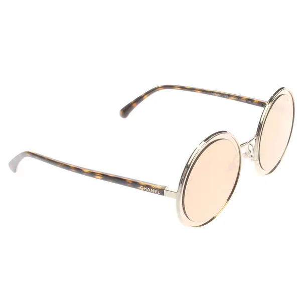 Sonnenbrille, in Gold, Metall, Chanel