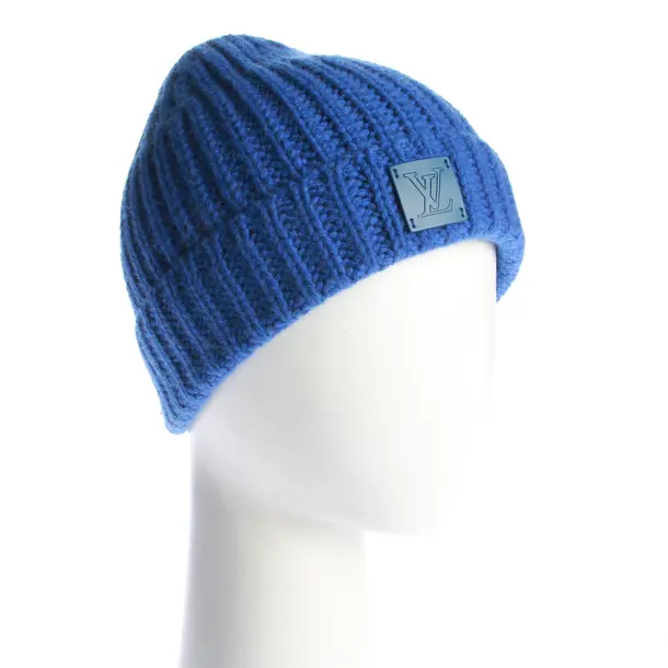 Mütze, in Blau, Kaschmir, Louis Vuitton