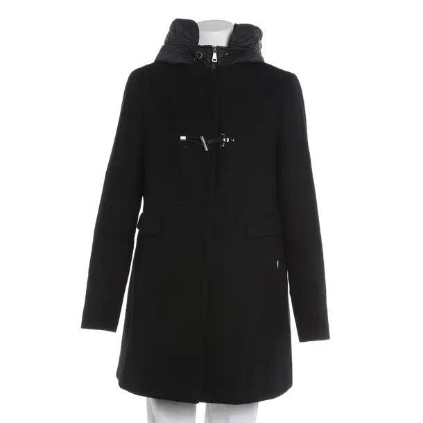 Mid-Season Coat, in Black, Wool, Fay