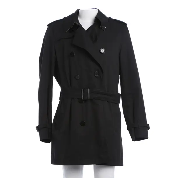 Overcoat, in Black, Cotton, Burberry Brit